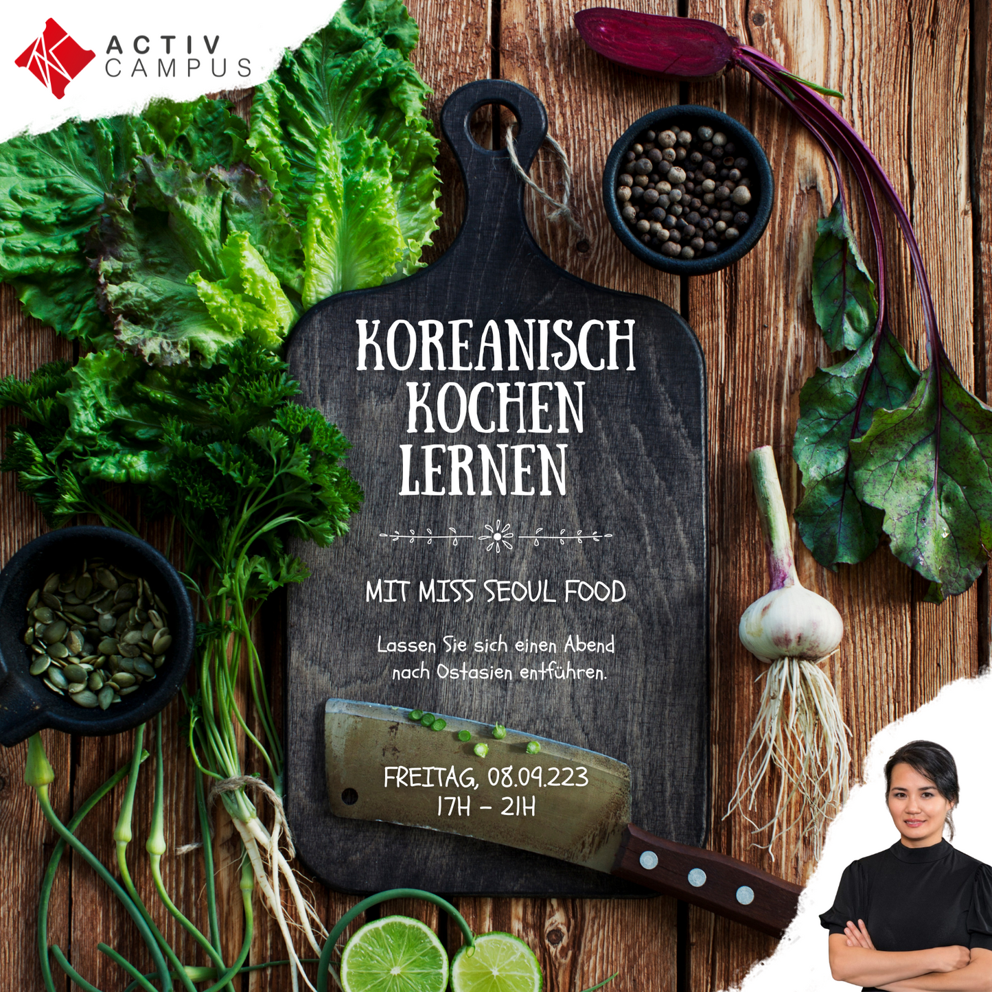 Koreanischer Kochschul-Abend mit Miss Seoul Food